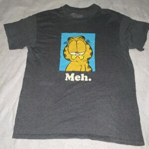 Nickelodeon Garfield Gray Graphic Men's Cotton Crew Neck Short Sleeve T-Shirt M